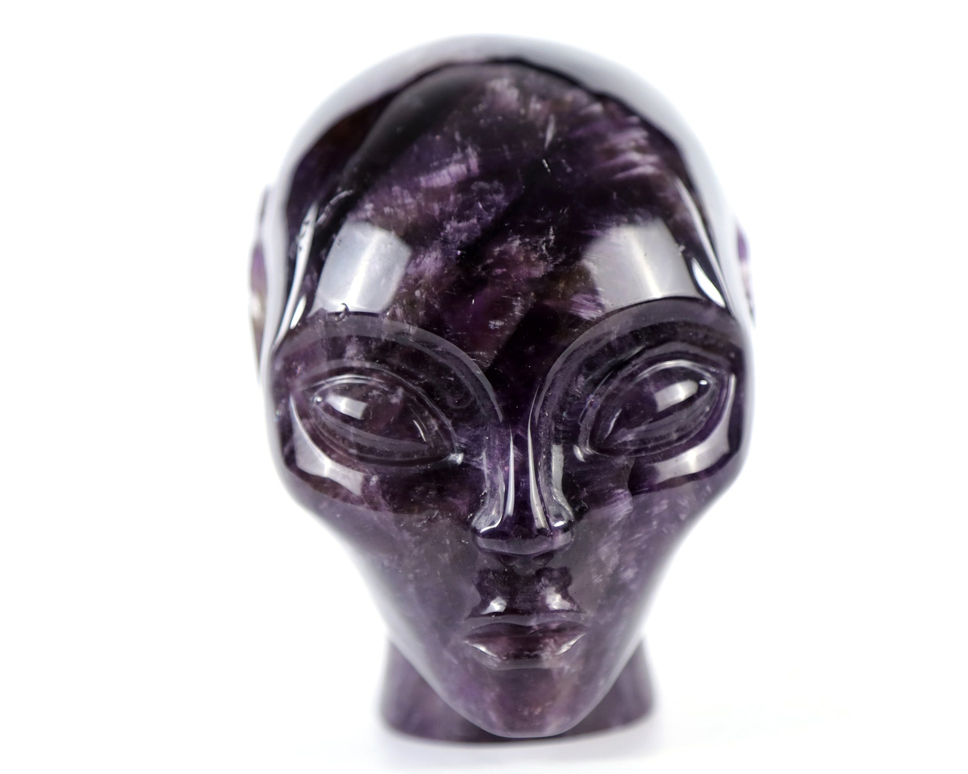 3.9" Dream Amethyst Agate Hand Carved Crystal Elf Alien Sculpture Crystallumi