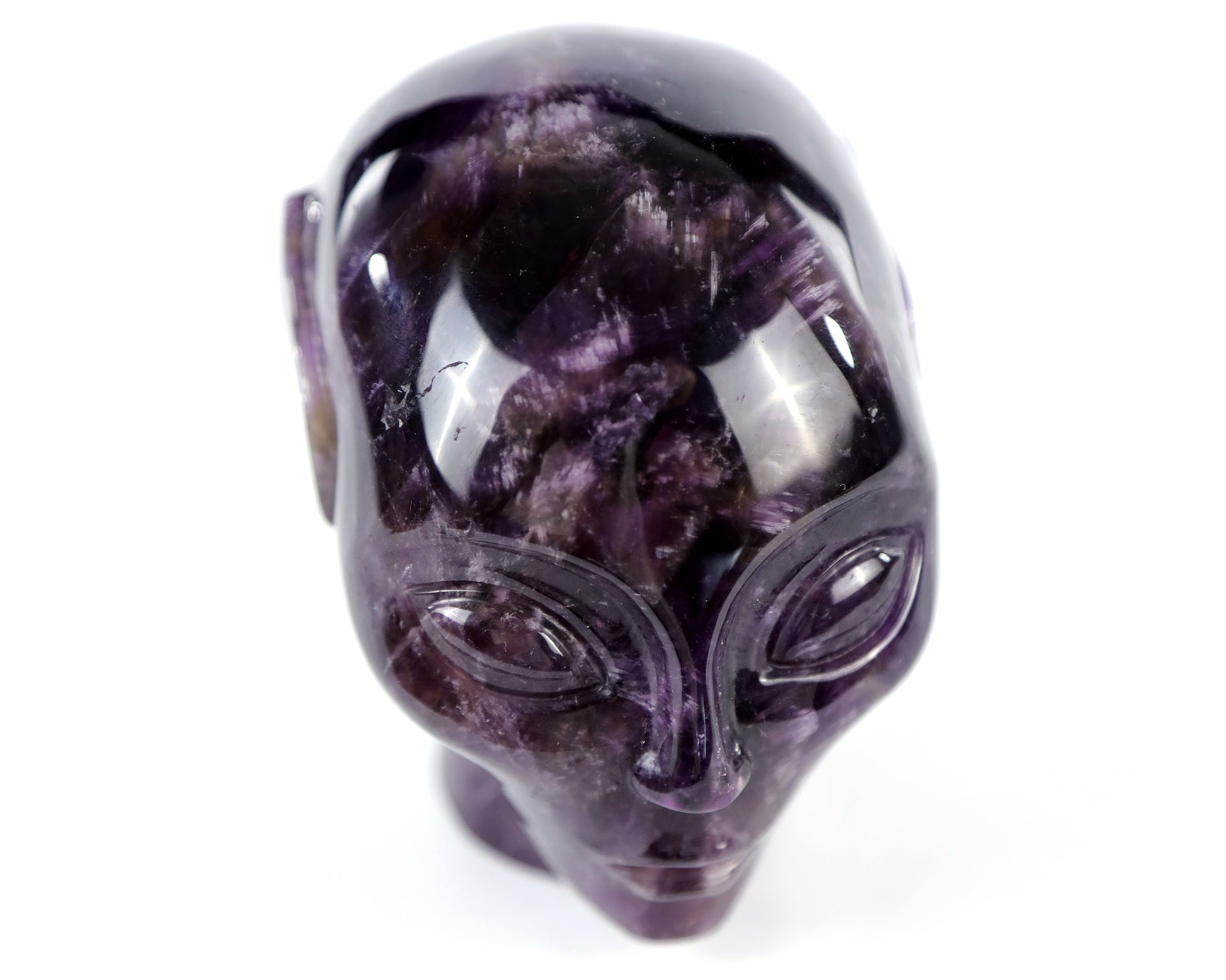 3.9" Dream Amethyst Agate Hand Carved Crystal Elf Alien Sculpture Crystallumi