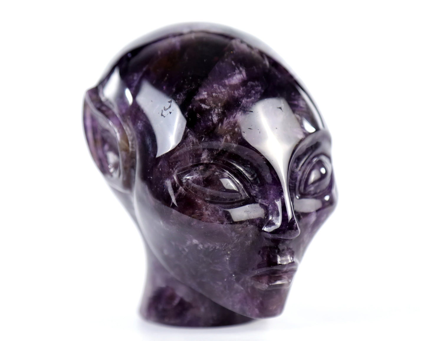 3.9" Dream Amethyst Agate Hand Carved Crystal Elf Alien Sculpture Crystallumi