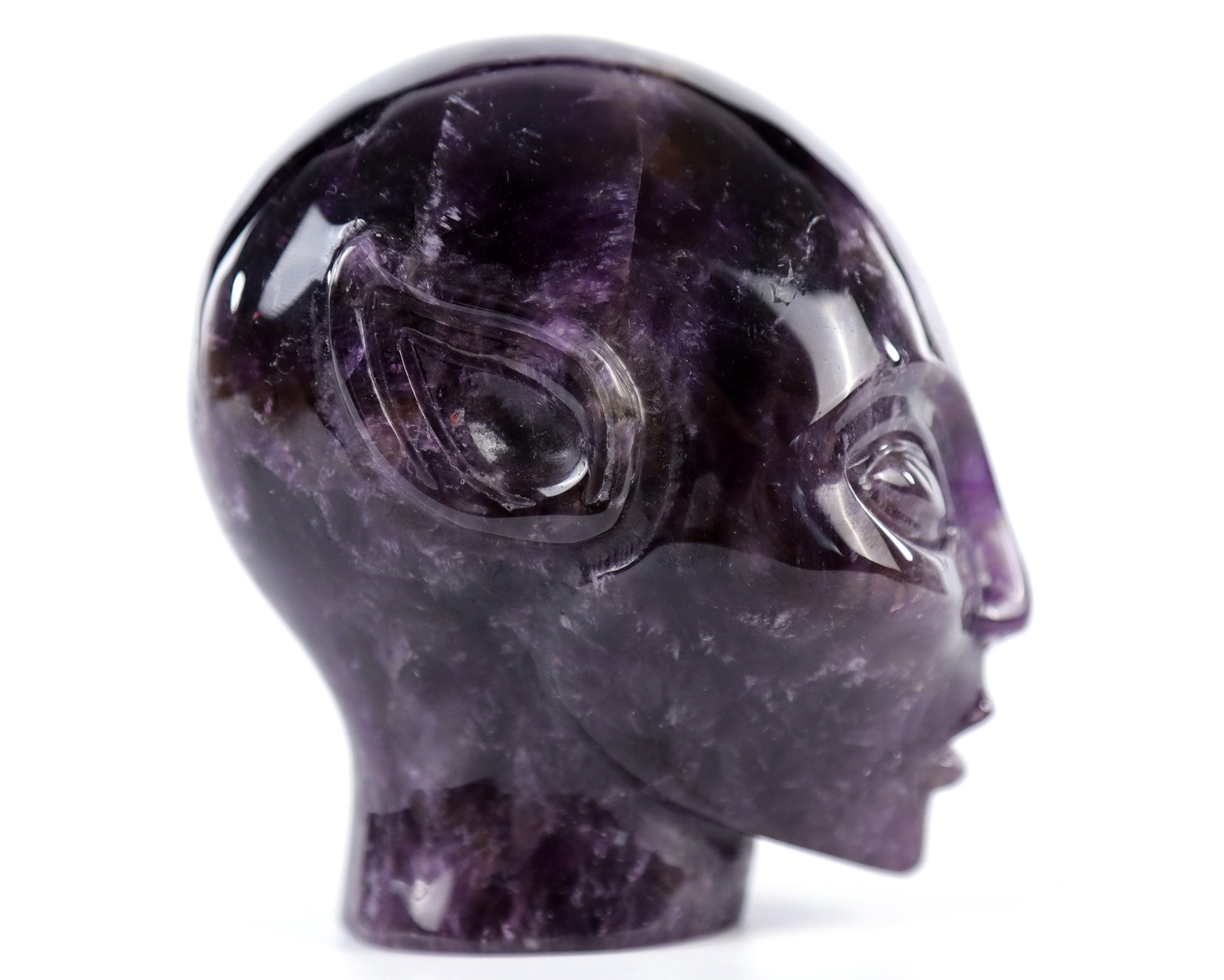 3.9" Dream Amethyst Agate Hand Carved Crystal Elf Alien Sculpture Crystallumi