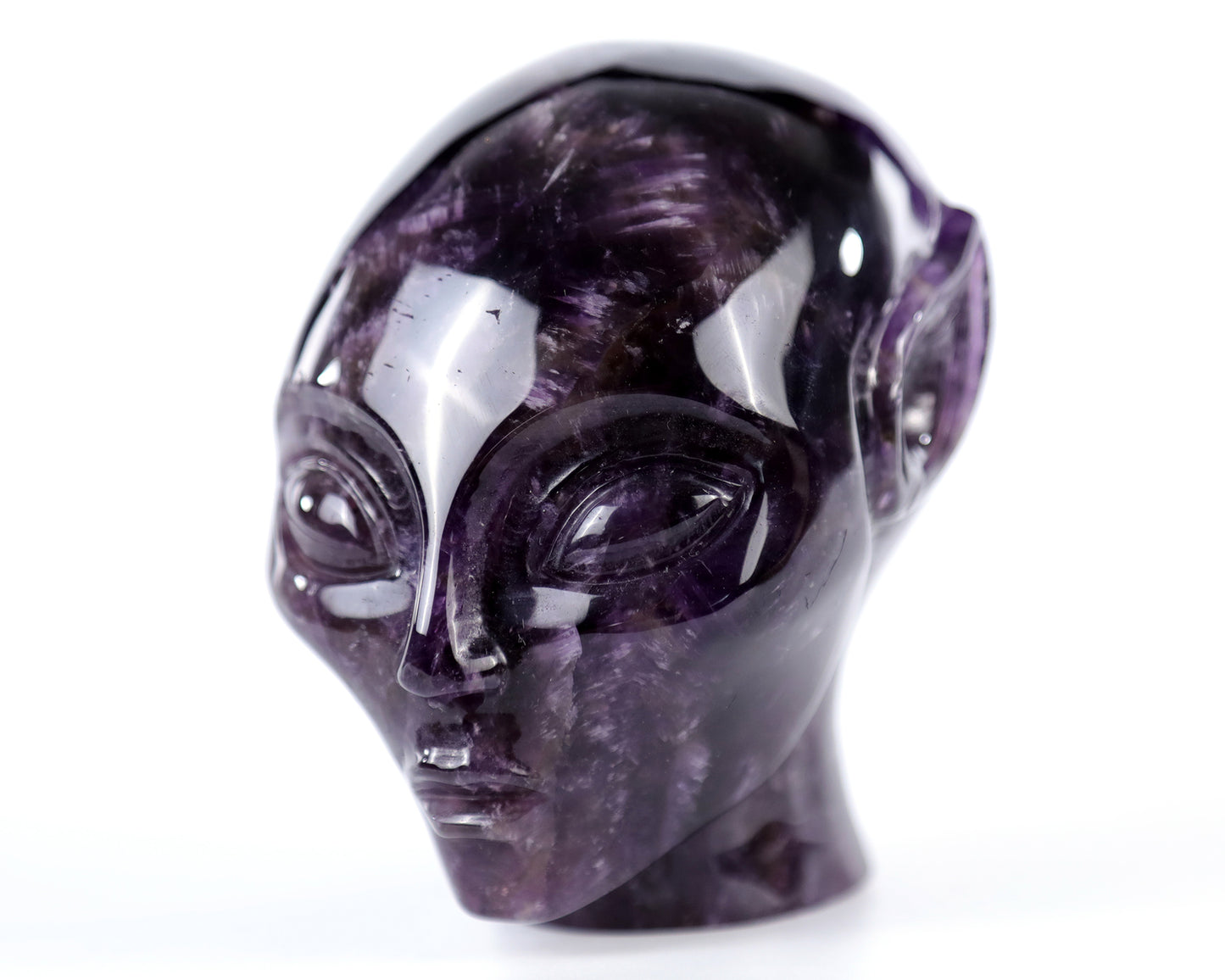 3.9" Dream Amethyst Agate Hand Carved Crystal Elf Alien Sculpture Crystallumi