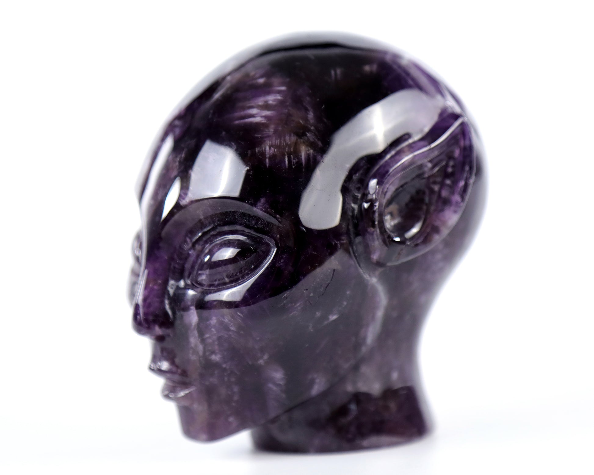 3.9" Dream Amethyst Agate Hand Carved Crystal Elf Alien Sculpture Crystallumi