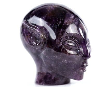 3.9" Dream Amethyst Agate Hand Carved Crystal Elf Alien Sculpture Crystallumi