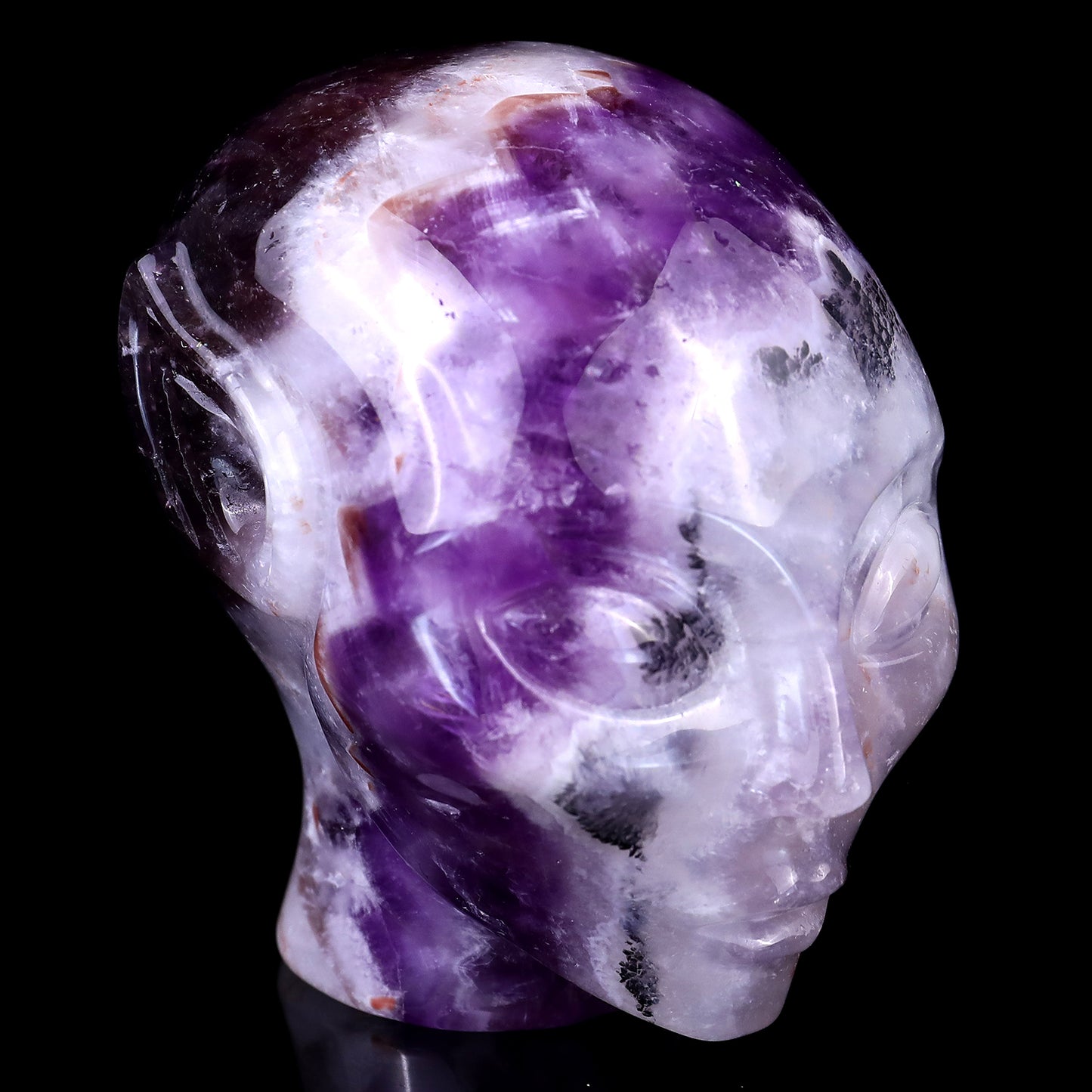 3.9" Dream Amethyst Hand Carved Crystal Elf Alien Sculpture Crystallumi