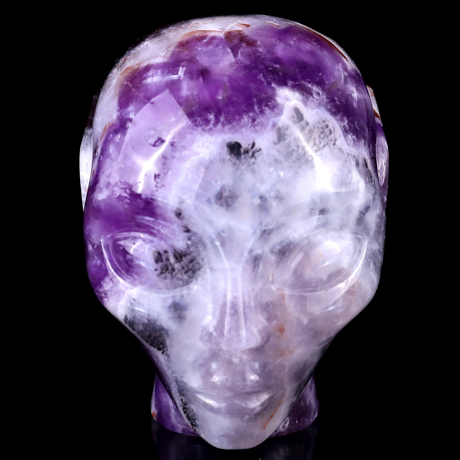 3.9" Dream Amethyst Hand Carved Crystal Elf Alien Sculpture Crystallumi