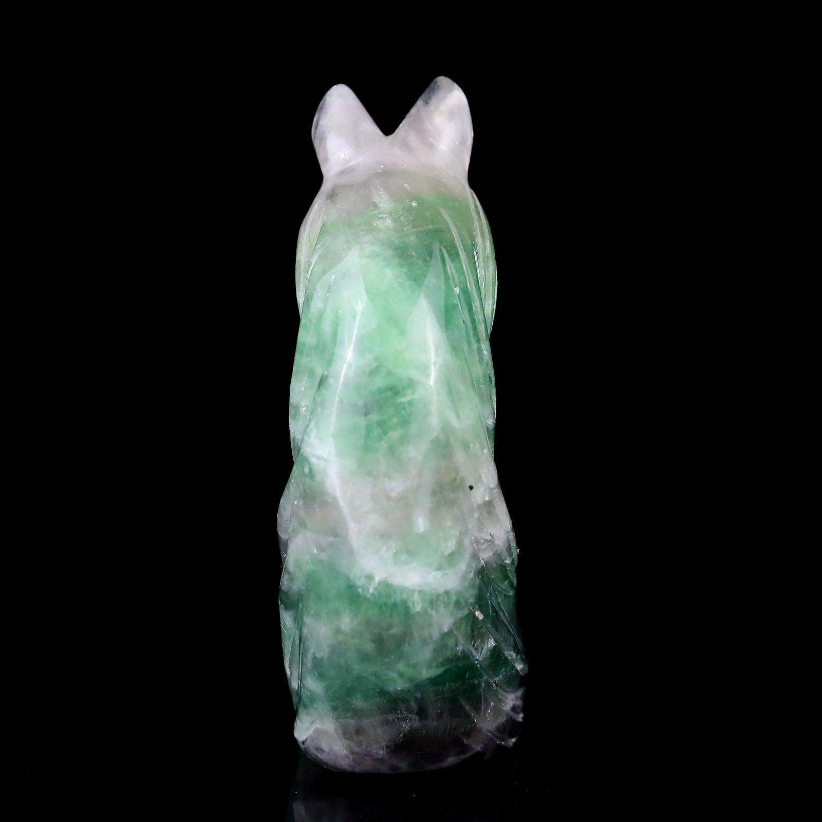 3.9" Fluorite Hand Carved Crystal Unicorn Sculpture Crystallumi