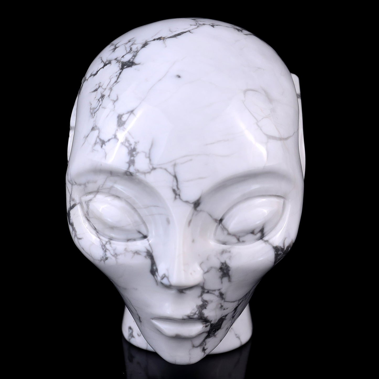 3.9" Howlite Hand Carved Crystal Elf Alien Sculpture Crystallumi