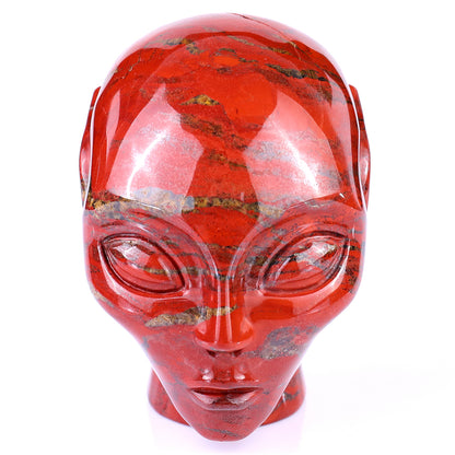 3.9" Red Jasper Hand Carved Crystal Elf Alien Sculpture Crystallumi