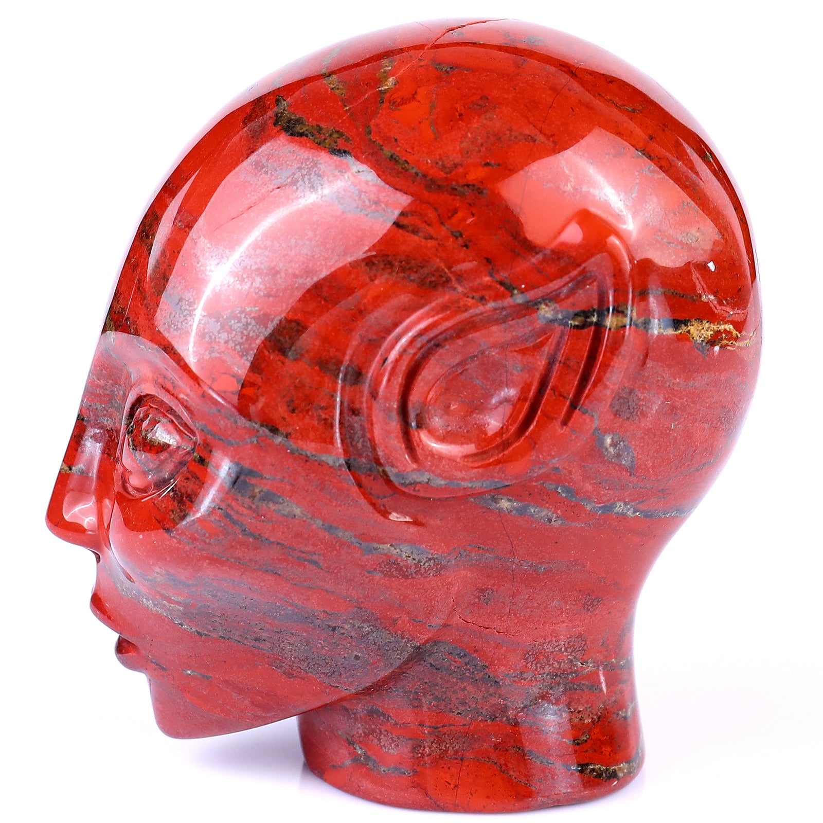 3.9" Red Jasper Hand Carved Crystal Elf Alien Sculpture Crystallumi