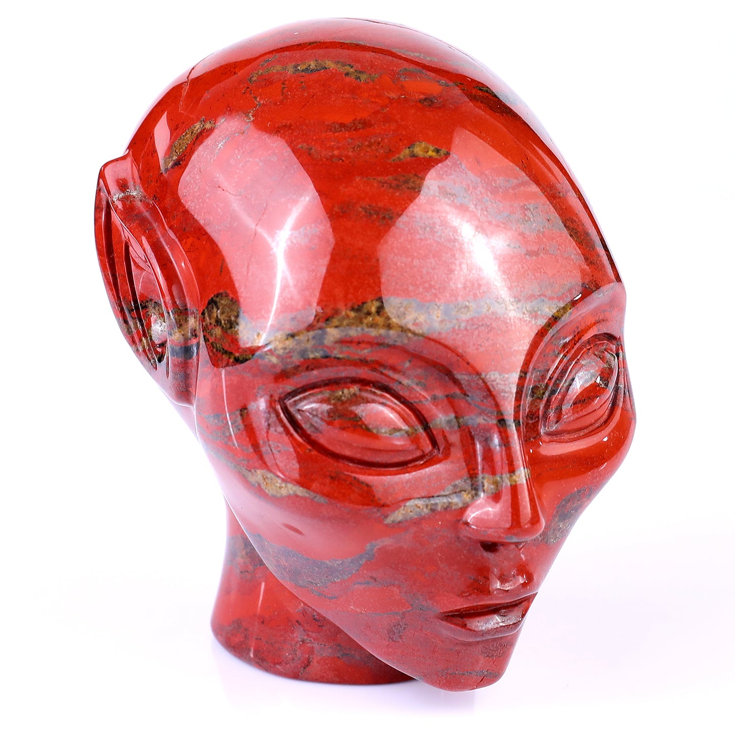 3.9" Red Jasper Hand Carved Crystal Elf Alien Sculpture Crystallumi