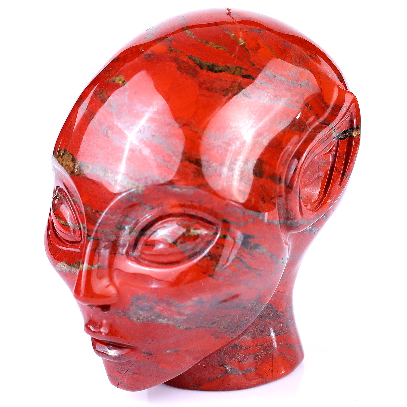 3.9" Red Jasper Hand Carved Crystal Elf Alien Sculpture Crystallumi