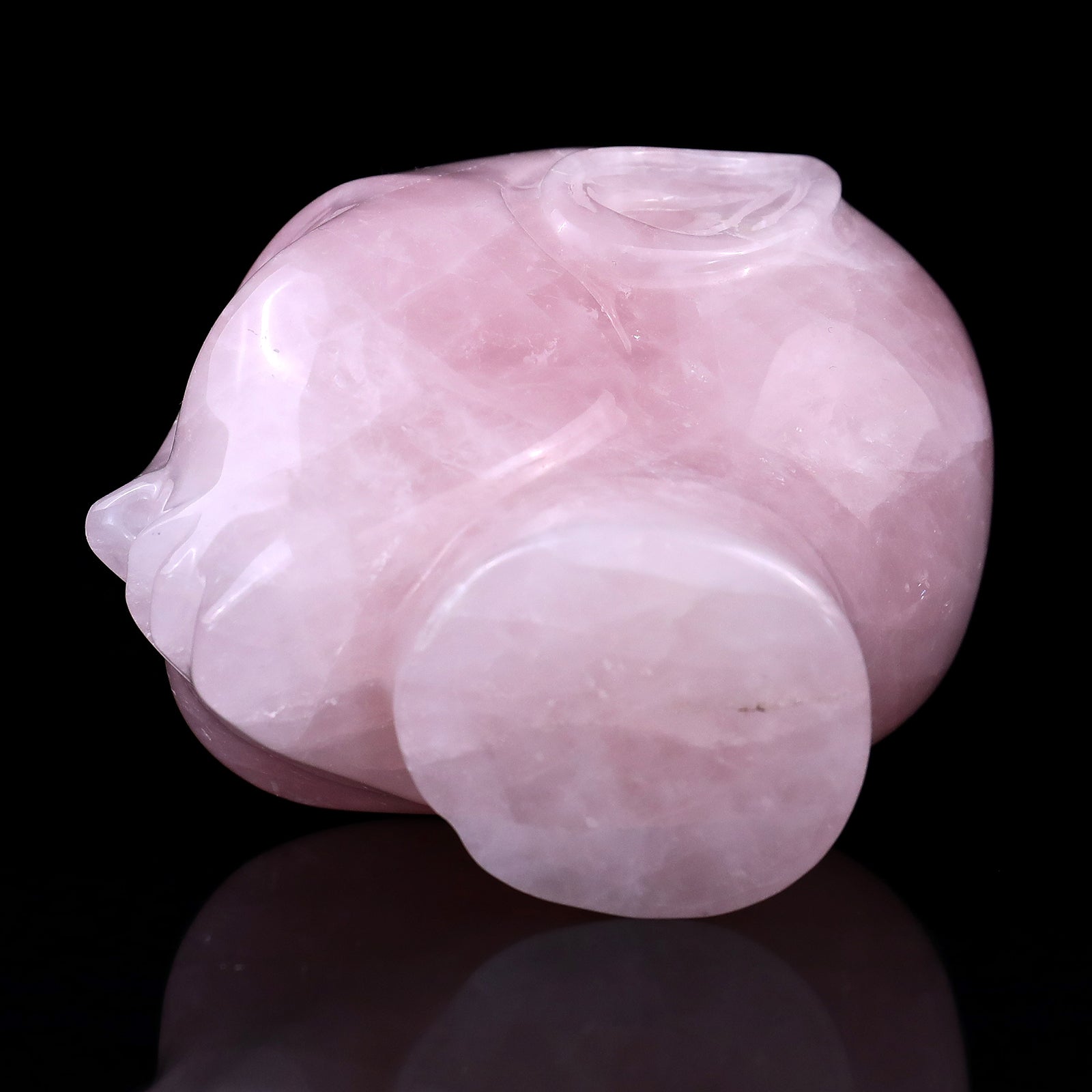 3.9" Rose Quartz Hand Carved Crystal Elf Alien Sculpture Crystallumi