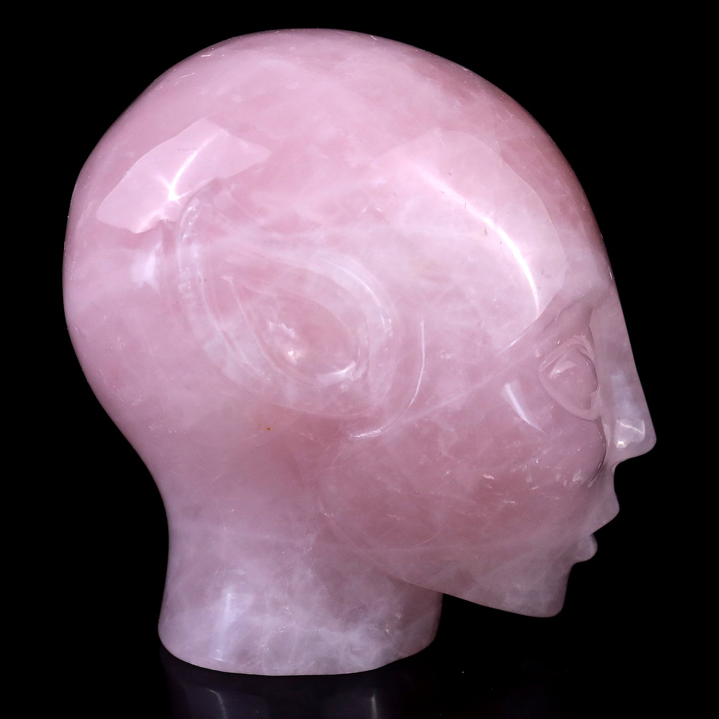 3.9" Rose Quartz Hand Carved Crystal Elf Alien Sculpture Crystallumi