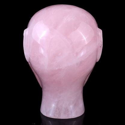 3.9" Rose Quartz Hand Carved Crystal Elf Alien Sculpture Crystallumi