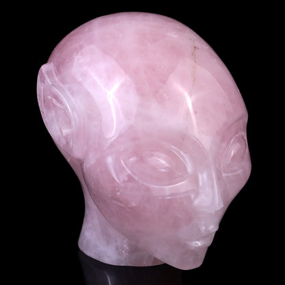 3.9" Rose Quartz Hand Carved Crystal Elf Alien Sculpture Crystallumi