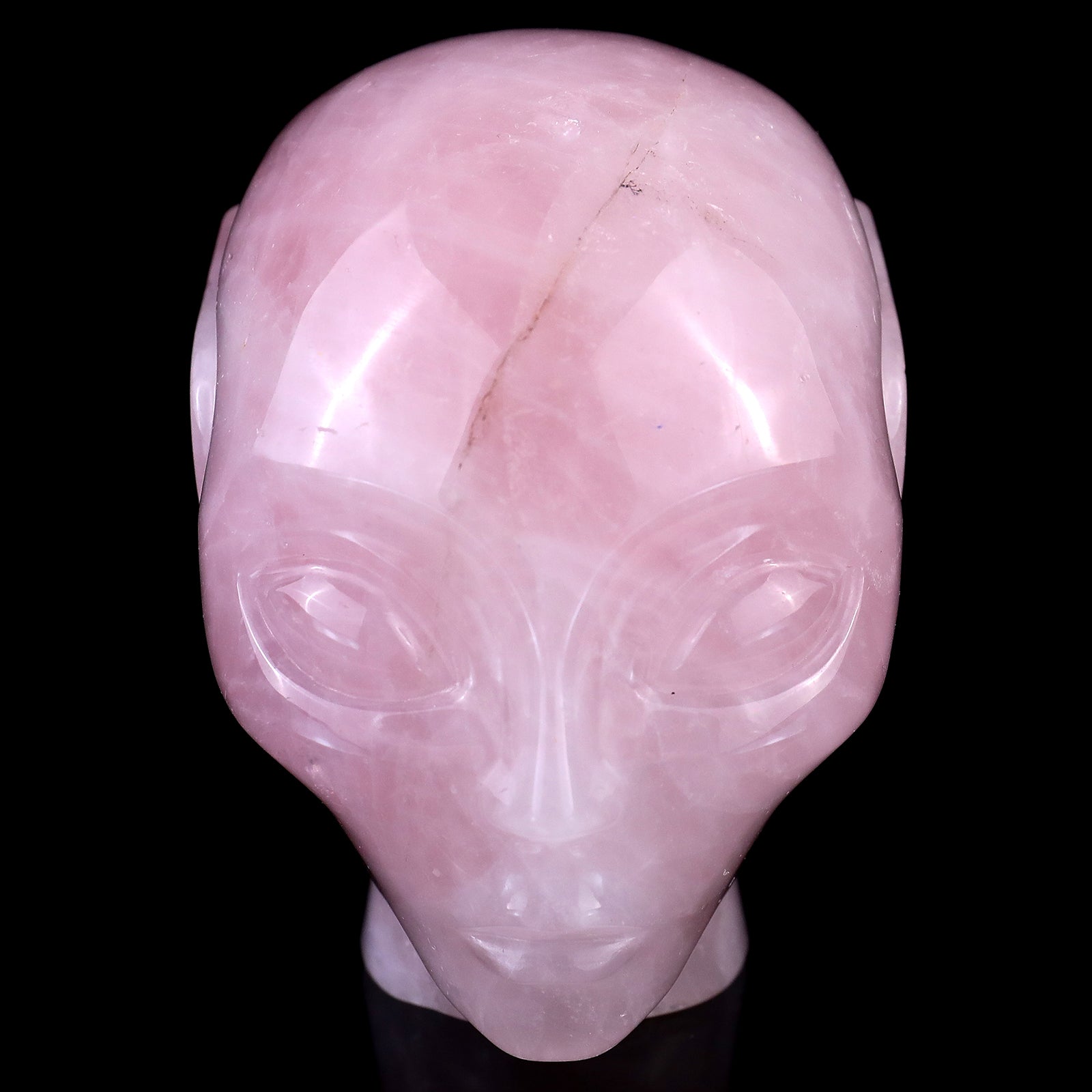 3.9" Rose Quartz Hand Carved Crystal Elf Alien Sculpture Crystallumi