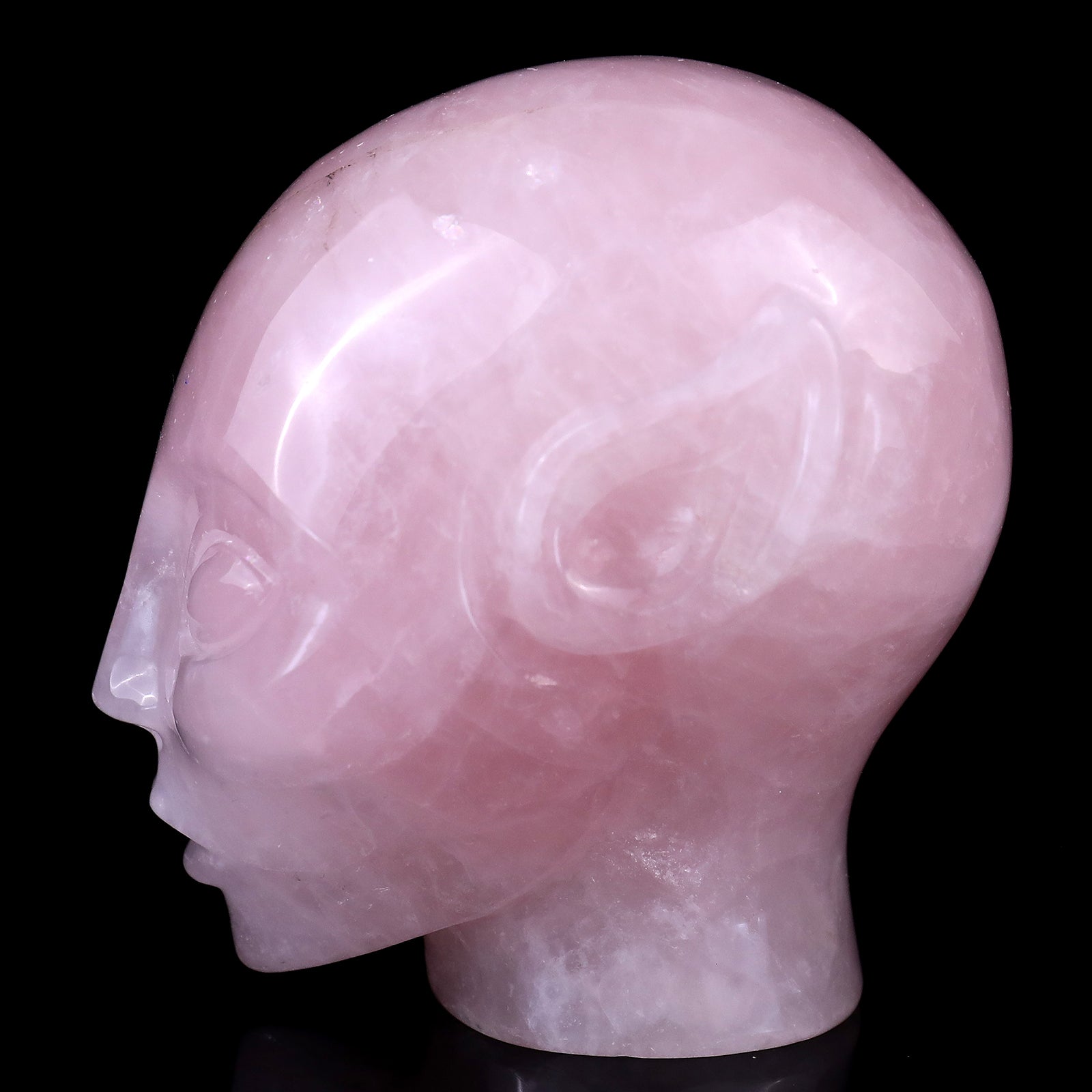 3.9" Rose Quartz Hand Carved Crystal Elf Alien Sculpture Crystallumi