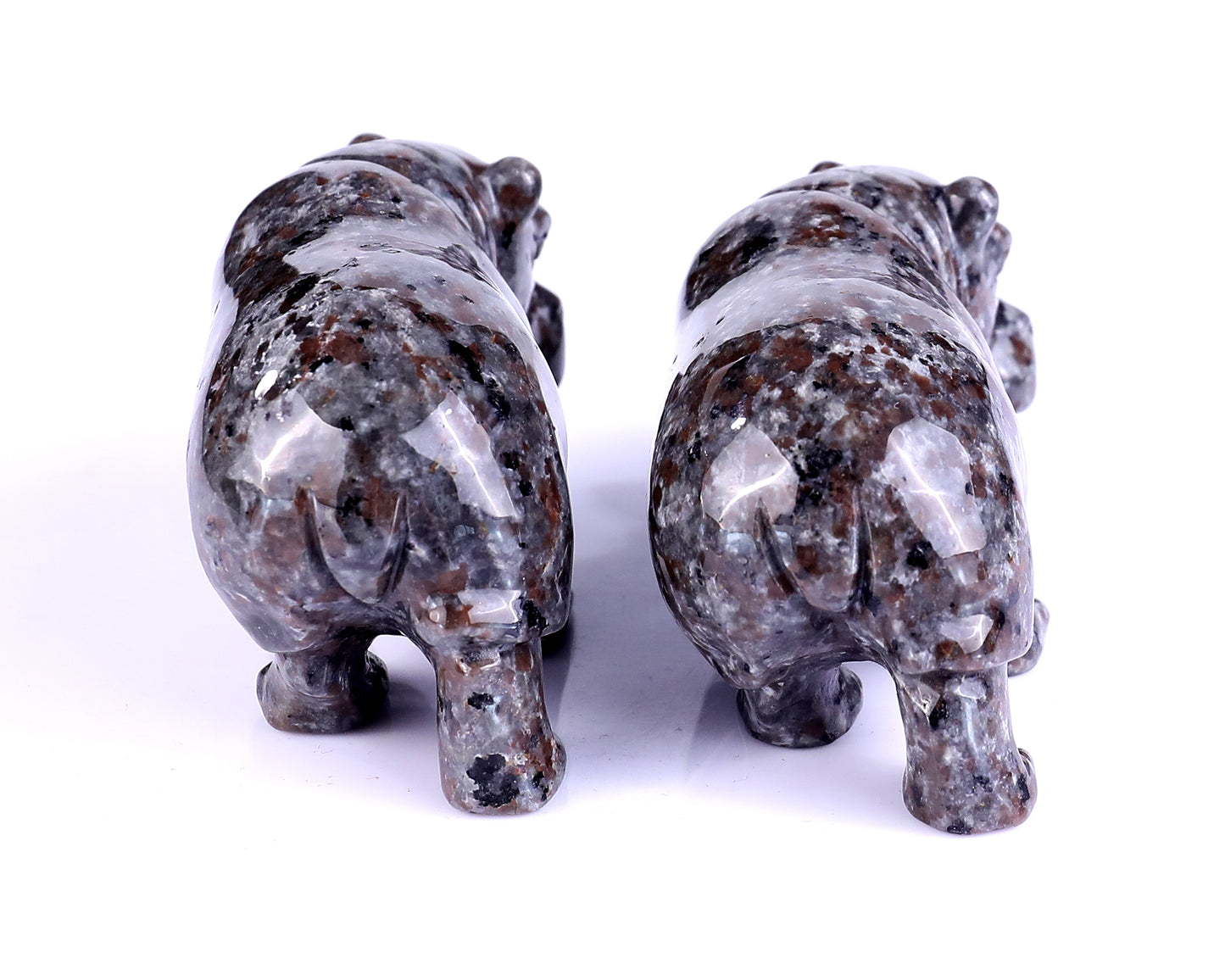 3.9" Yooperlite Hand Carved Crystal Hippo Sculpture Crystallumi