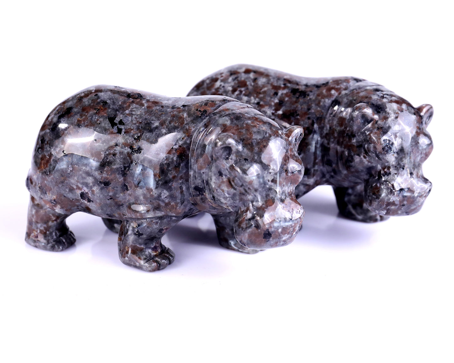 3.9" Yooperlite Hand Carved Crystal Hippo Sculpture Crystallumi