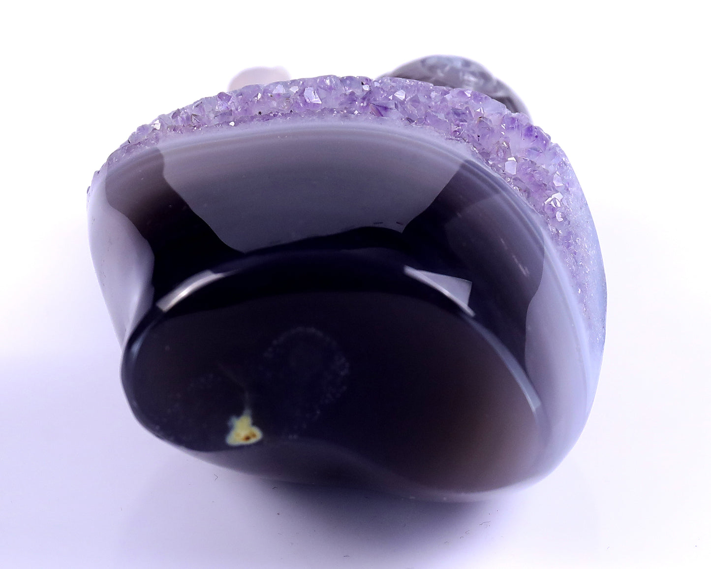 3.6" Amethyst Geode Agate Hand Carved Crystal Snail Sculpture