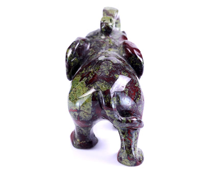 4.1" Dragon Blood Jasper Hand Carved Crystal Elephant Sculpture