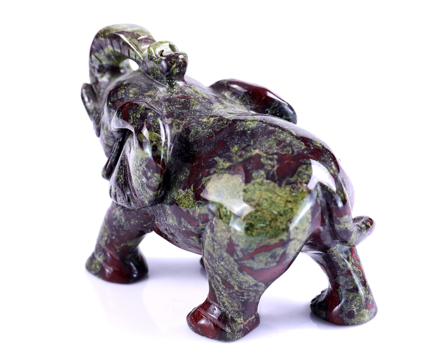 4.1" Dragon Blood Jasper Hand Carved Crystal Elephant Sculpture