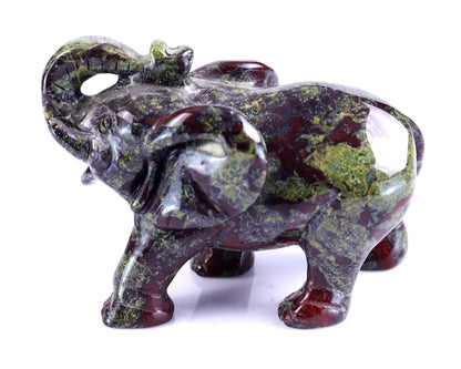 4.1" Dragon Blood Jasper Hand Carved Crystal Elephant Sculpture