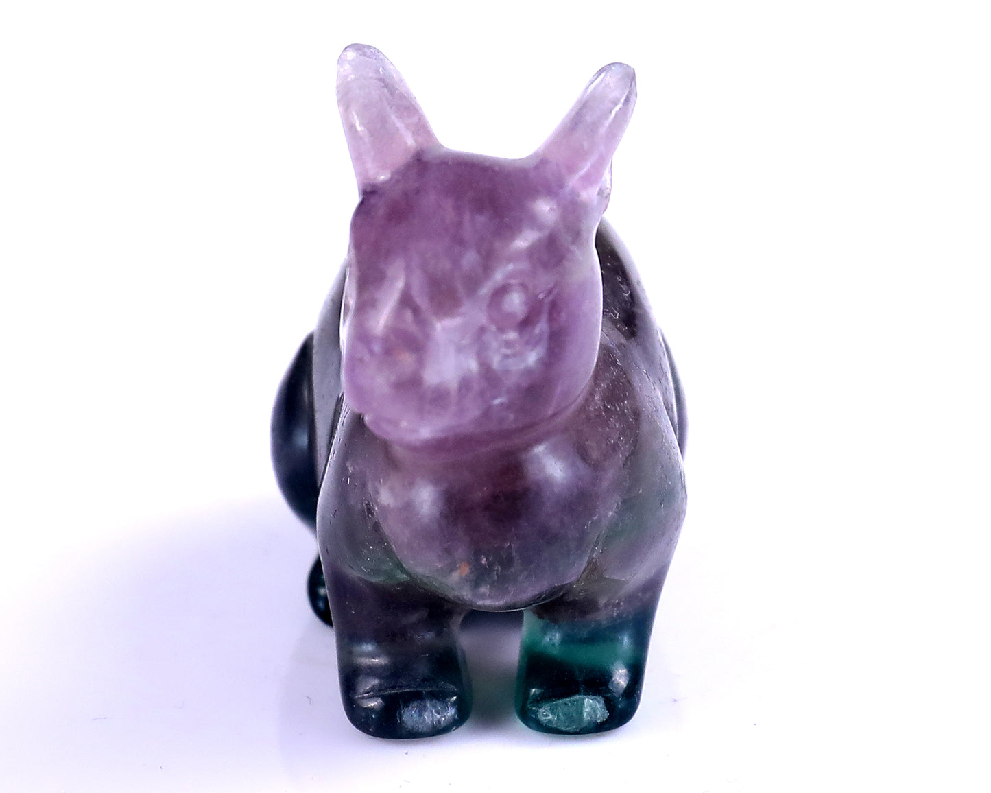 2.2" Fluorite Hand Carved Crystal Rabbit Sculpture