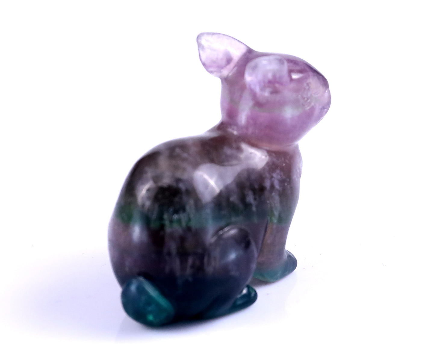 2.2" Fluorite Hand Carved Crystal Rabbit Sculpture