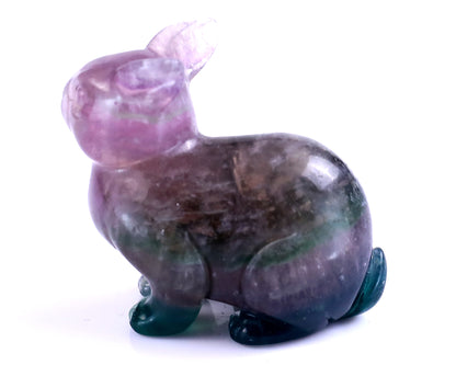 2.2" Fluorite Hand Carved Crystal Rabbit Sculpture