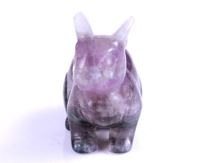 2.2" Fluorite Hand Carved Crystal Rabbit Sculpture