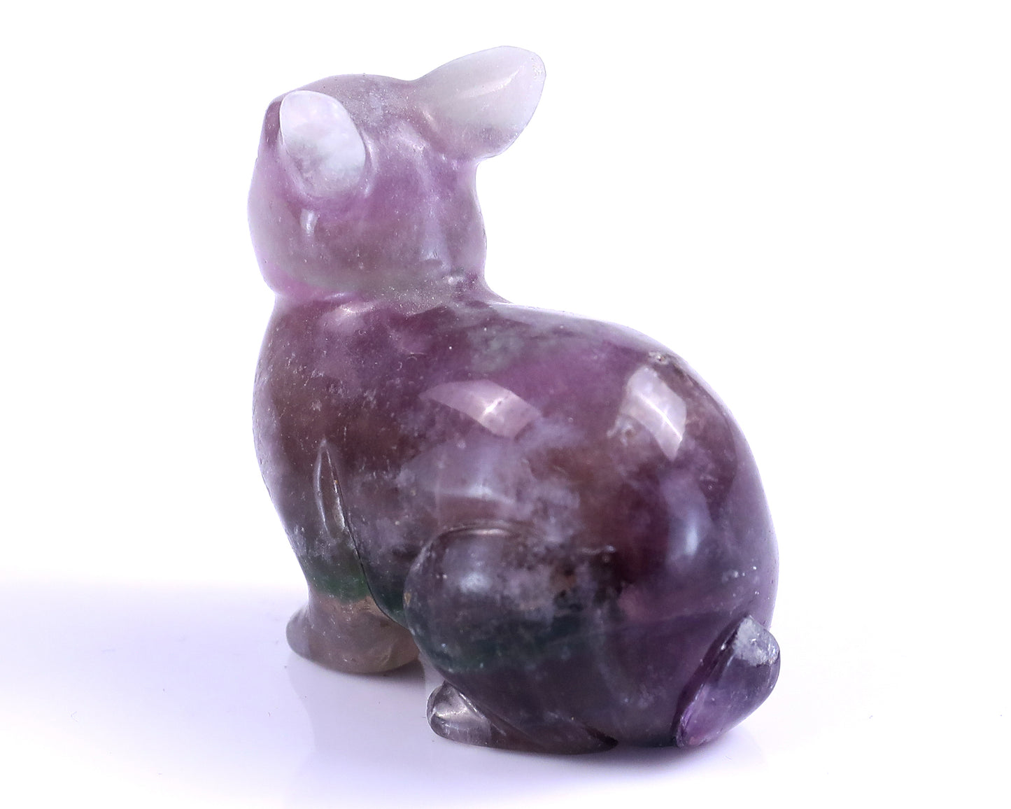 2.2" Fluorite Hand Carved Crystal Rabbit Sculpture