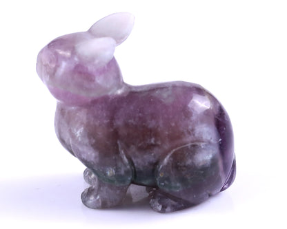 2.2" Fluorite Hand Carved Crystal Rabbit Sculpture