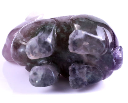 2.2" Fluorite Hand Carved Crystal Rabbit Sculpture