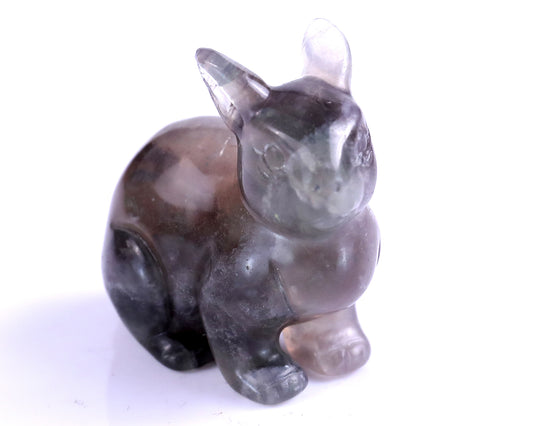 2.2" Fluorite Hand Carved Crystal Rabbit Sculpture