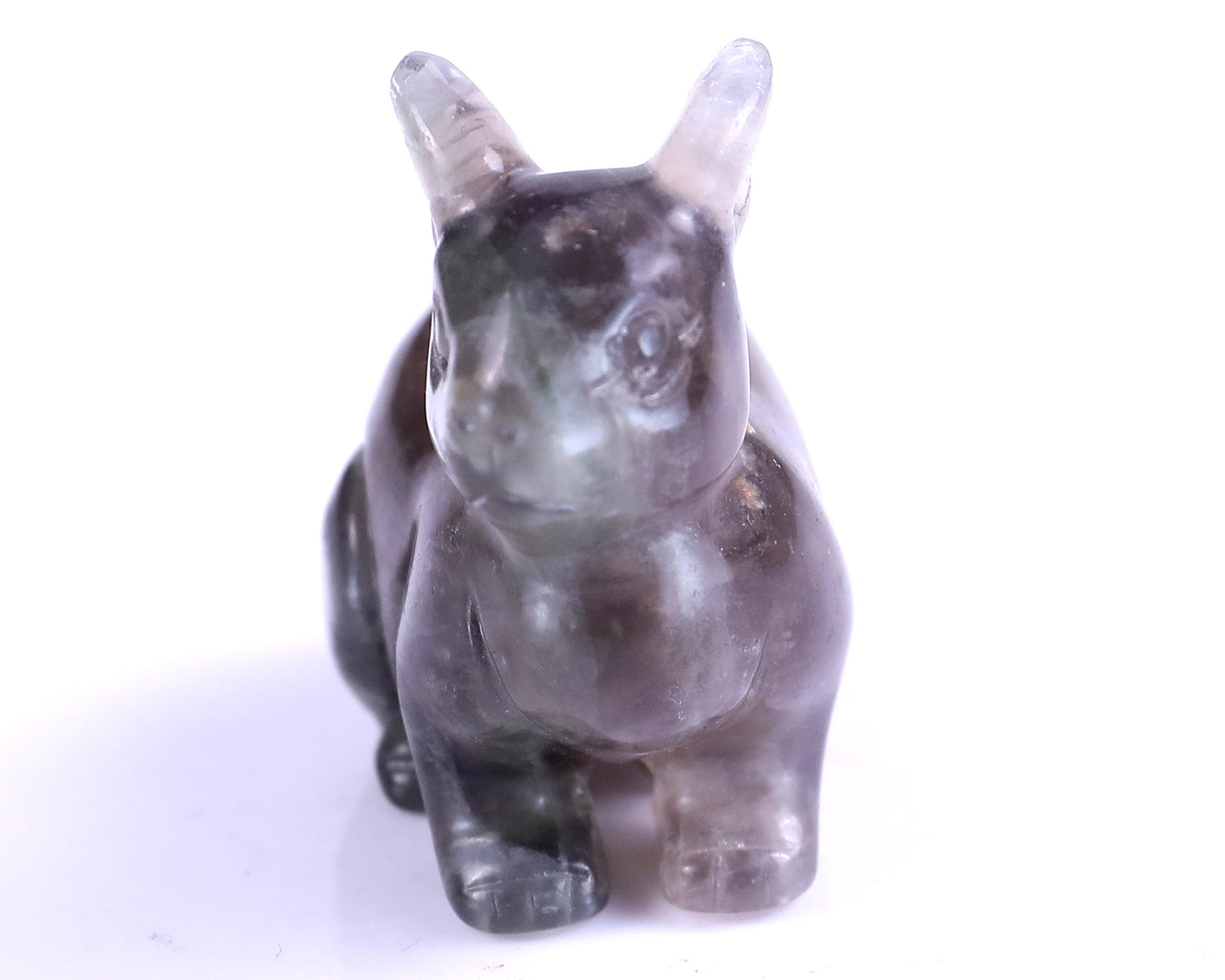 2.2" Fluorite Hand Carved Crystal Rabbit Sculpture