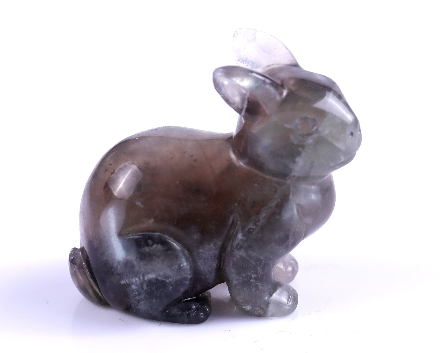 2.2" Fluorite Hand Carved Crystal Rabbit Sculpture