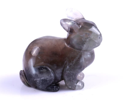 2.2" Fluorite Hand Carved Crystal Rabbit Sculpture