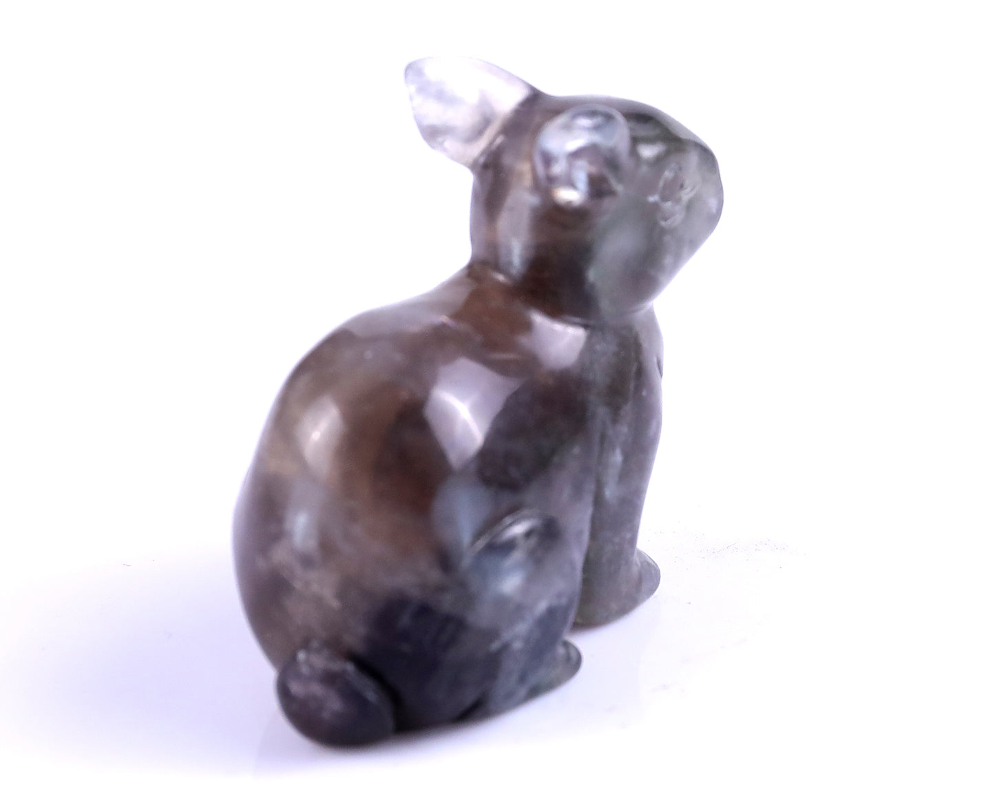 2.2" Fluorite Hand Carved Crystal Rabbit Sculpture