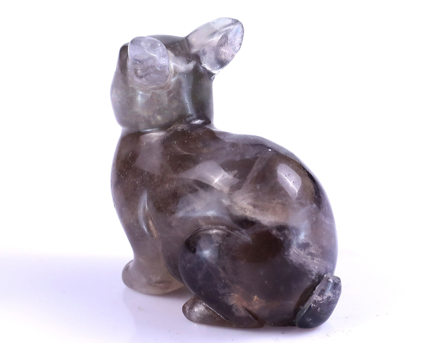 2.2" Fluorite Hand Carved Crystal Rabbit Sculpture