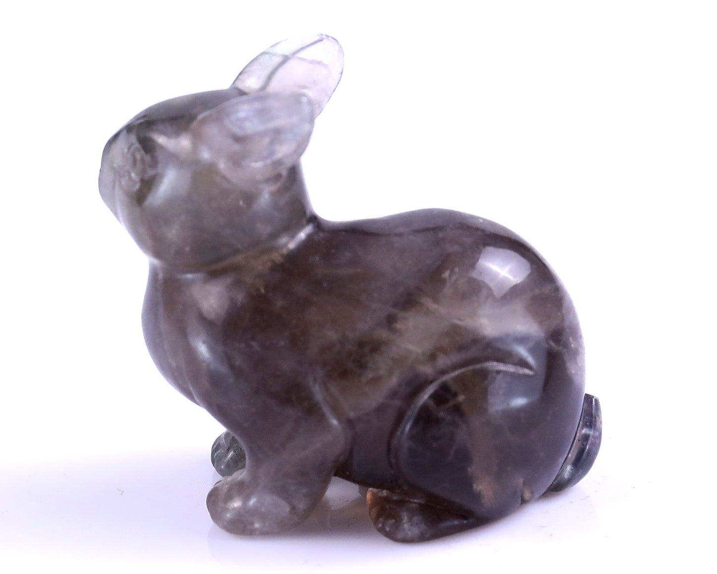 2.2" Fluorite Hand Carved Crystal Rabbit Sculpture