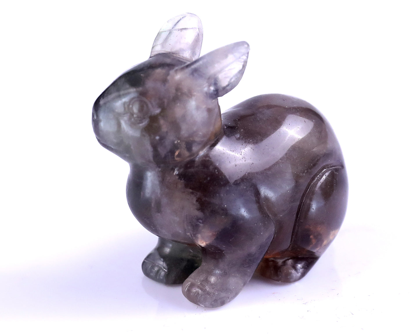 2.2" Fluorite Hand Carved Crystal Rabbit Sculpture