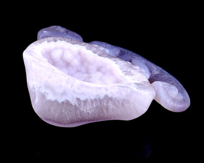 4.6" Amethyst Geode Agate Hand Carved Crystal Lizard Sculpture