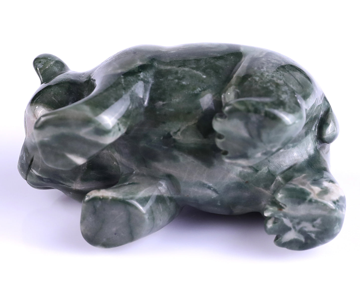 3.0" Jiulong Jade Hand Carved Crystal Panda Sculpture