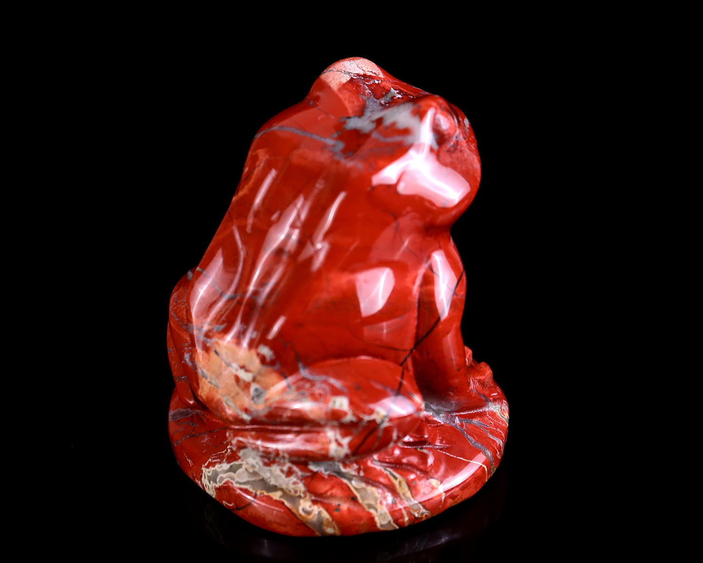 2.0" Red Jasper Hand Carved Crystal Frog Sculpture