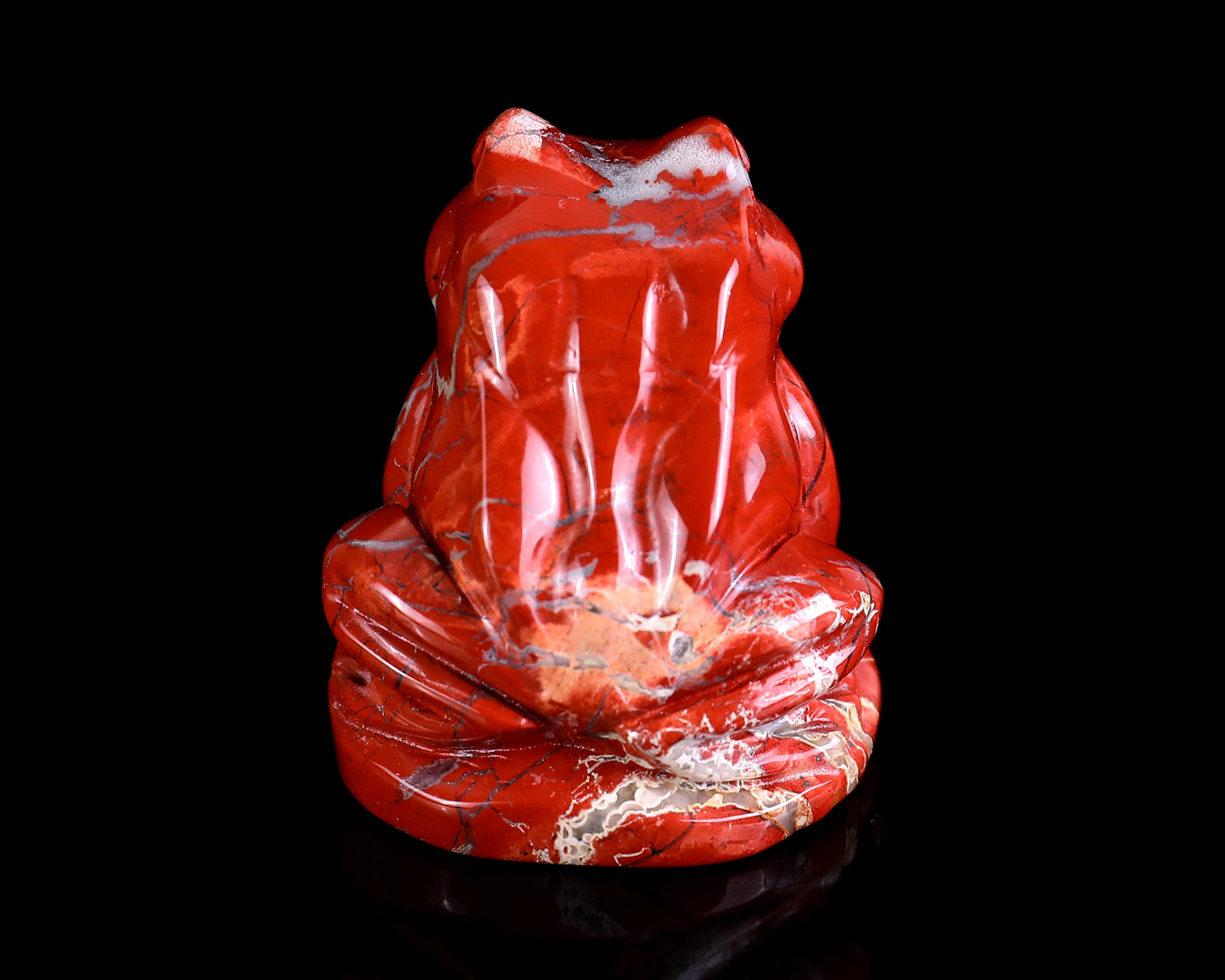 2.0" Red Jasper Hand Carved Crystal Frog Sculpture