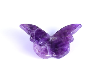 Natural Dream Amethyst Hand Carved Crystal Butterfly Set (4pcs)