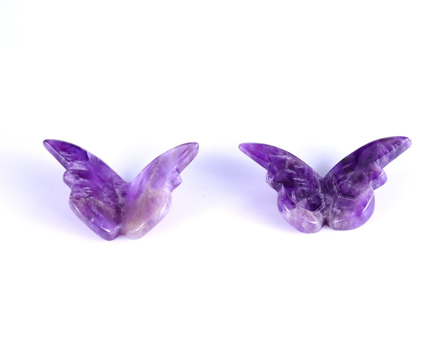 Natural Dream Amethyst Hand Carved Crystal Butterfly Set (4pcs)