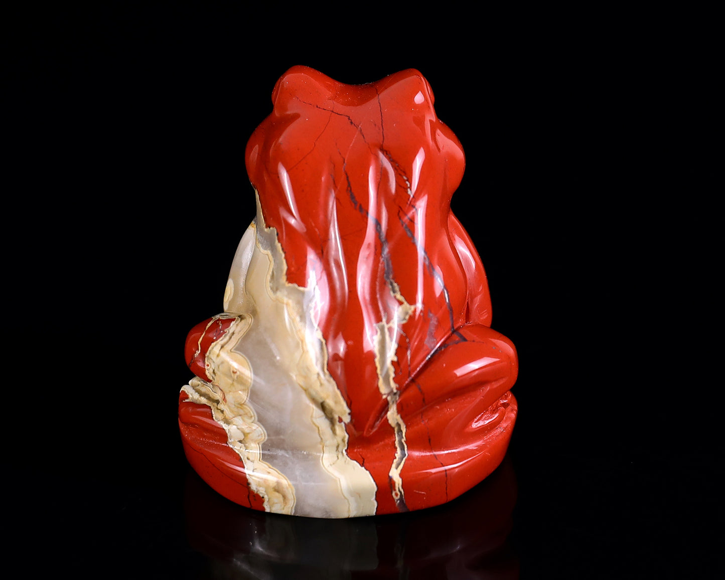 2.0" Red Jasper Hand Carved Crystal Frog Sculpture