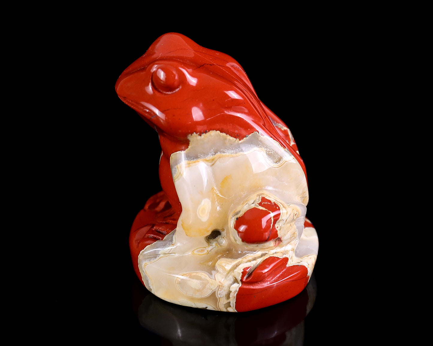 2.0" Red Jasper Hand Carved Crystal Frog Sculpture